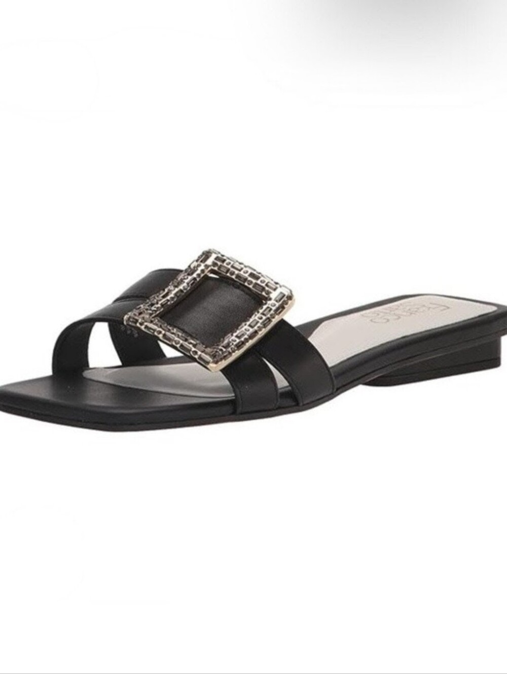 NWT! Franco Sarto Jeweled Slide Sandal in BLACK Size 10M